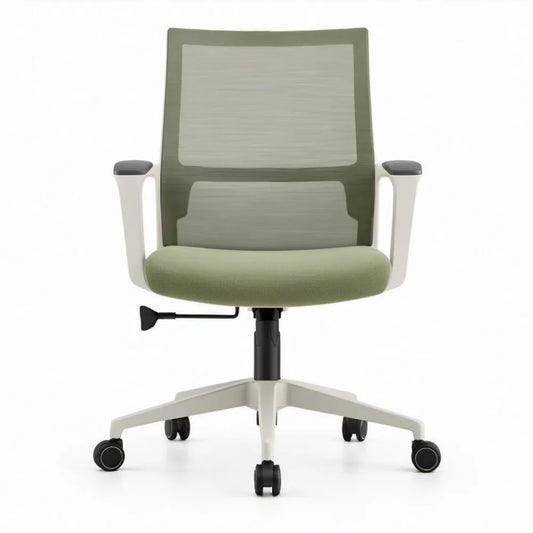 Ergonomische bureaustoel met verstelbare zithoogte, olijfgroen/wit/zwart, 62 x 62 x 91-101 cm