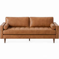 2-zitsbank van cognacbruin PU-kunstleer, 170 x 85 x 86 cm