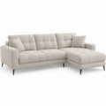 Beige hoekbank met chaise longue rechts 250 x 160 x 85 cm